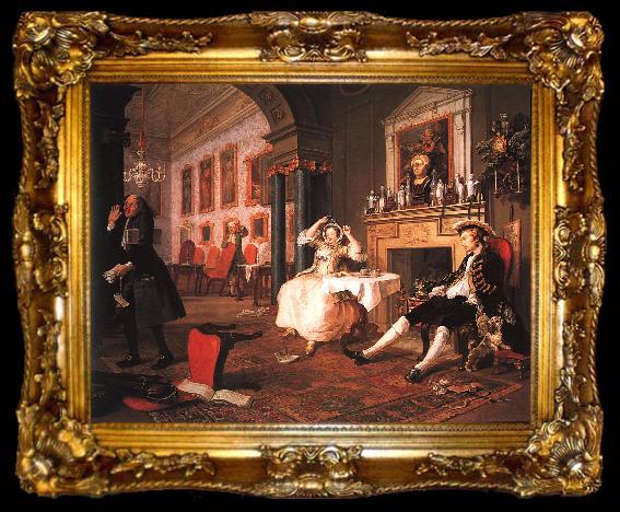 framed  William Hogarth Marriage a la Mode Scene II Early in the Morning, ta009-2